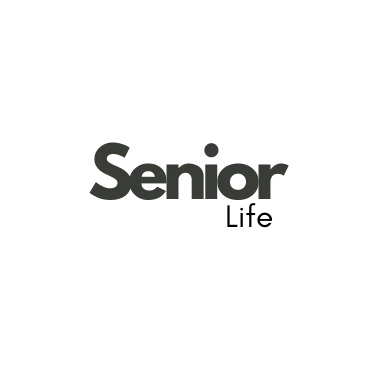 Logo for Senior Life  displayed in a sophisticated light outline typography.
